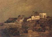 Ralph Blakelock Old New York Shanties at 55th Street and 7th Avenue oil painting on canvas